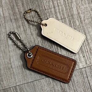 Coach Leather Keychain/tag Duo